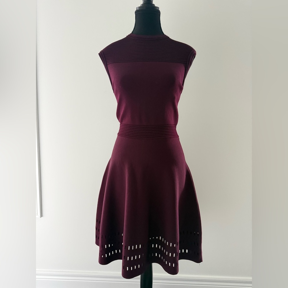 Ted Baker Sleeveless Burgundy Knit Dress
